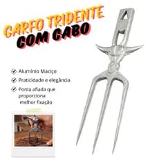 Garfo Tridente para Churrasco em Alumínio Maciço – Pontas Afiadas e Cabo Resistente