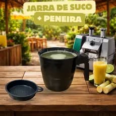Jarra de plástico resistente+ peneira para sucos, caldos, chas