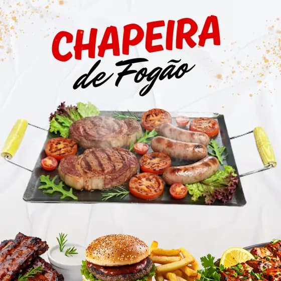 Chapa Bifeteira de Ferro Fundido Portátil para Fogão Uso Doméstico Viagens e Refeições na Estrada