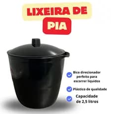 Lixeira de Plástico 2,5L com Tampa | Pequena, Resistente e Versátil