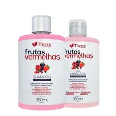 Kit Frutas Vermelhas 350ml Shampoo + Mascara 2em1 Reconstrução Cabelos Ressecados Thyrre Cosmetics