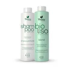 Kit BioLiso Blond 1L Escova Progressiva Selagem 0% Formol Semi-Definitiva Selagem Térmica Thyrre