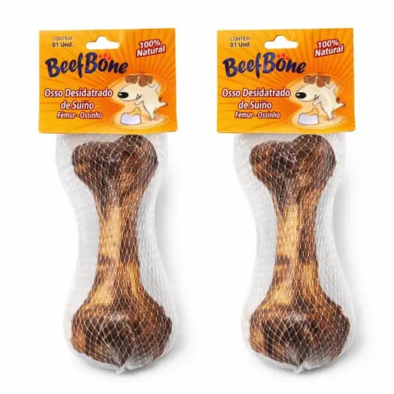 Kit com 2 Unidades Osso Bovino Natural Defumado para Cachorros – Petisco Durável e Saudavel