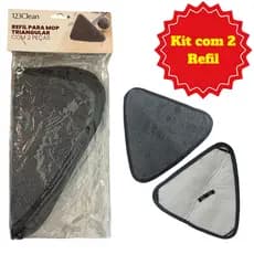 Refil Mop Triangulo Mop Triangular 360° Kit 2 Unidades Esfregão