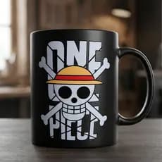 Caneca One Piece - Luffy Bússola 350 ml - Cerâmica - Piticas Club Comix-presente Otaku