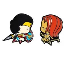Pin / Botton / Bóton/ Broche - Piticas - Kit 2 Wonder Woman - Mulher Maravilha E Cheeta- Presente Geek