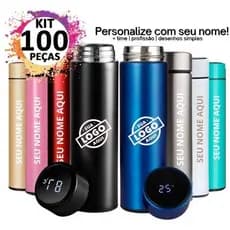 Kit 100 Garrafas Térmicas  Personalizadas