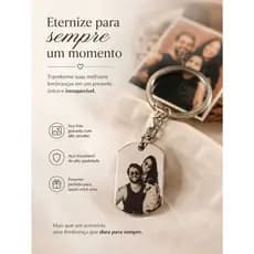 Chaveiro Personalizado com Gravação de Foto Ultra Realista em Aço Inox