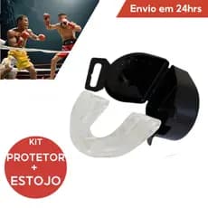 Protetor Bucal Luta Simples Moldável Água Quente Com Estojo