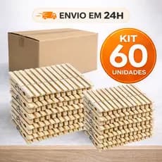 Prendedores Pregadores Roupa Madeira Artesanato Embalagem c/ 60 unidades