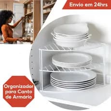 Organizador Prateleira Divisória de Armário Cozinha Organizador de Armário Aramado