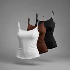 KIT 3 PEÇAS REGATA FEMININA ALÇA FINA  - CORES SORTIDAS
