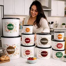 Kit Mantimento Organizador Cozinha Linha Floral – Beleza e Praticidade em 10 Potes
