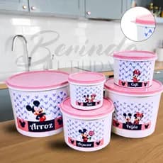 Kit Jogo De Potes Mantimentos Cozinha Animada