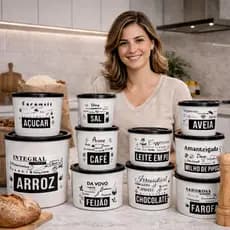 Kit Potes De Mantimentos Potes Para Condimentos jogo 10 peças