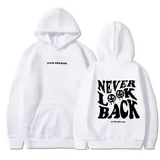 Blusa de  Moletom Canguru Never Look Back Nunca Olhem Para Trás Casaco de Frio Streetwear Unissex