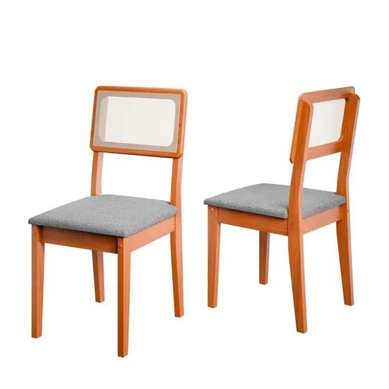 Conjunto de 2 Cadeiras de Jantar Santiago em Tecido Boucle