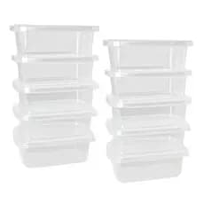 Kit 10, 20 ou 30 Potes 400ml Retangulares Incolor Freezer Micro-ondas