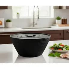 Pote Tigela Bowl Com Tampa 4,25L Travessa Multiuso Saladeira Pipoca Sobremesa