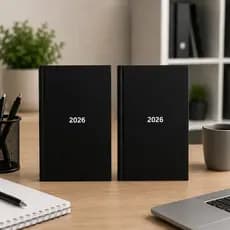 Kit 2 Agendas 2026 Diária Planner Classic Brochura Costurada Preto
