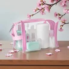 Necessaire Estojo 20 Peças Plástico Cristal Transparente Ziper Varias Cores Com Nfe Envio Imediato