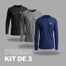 3 Camisa Térmica Masculina Manga Longa Proteção Uv Segunda Pele Camisa Solar Dry Fit Toque Fresco