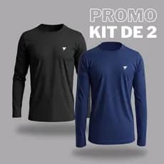 Kit Com 2 Camisetas Camisa Térmica Proteção Uv Manga Comprida