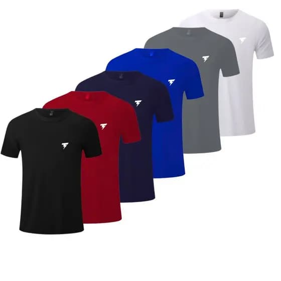 Camiseta Manga Curta Dry Fit Malha Fria Poliéster Corrida Academia Símbolo Refletivo