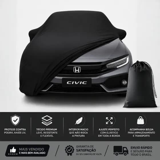 Capa De Carro Proteção Uv50 De Tecido Helanca Contra Poeira E Sol