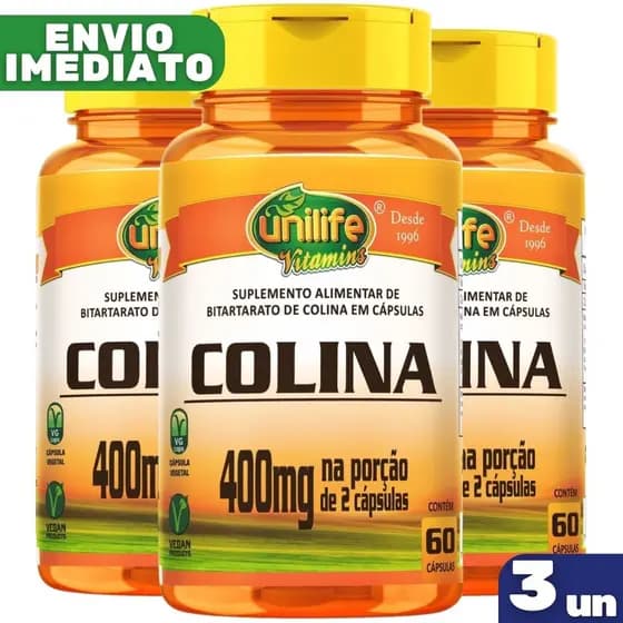 Kit 3 Colina 60 Cápsulas 800mg - Unilife