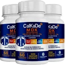 Kit 3 Calkade MDK 60 Cáps Magnésio Vitamina D e K - Catarinense