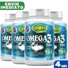 Kit 4 Ômega 3 Óleo de Peixe 120 Cápsulas 700mg - Unilife