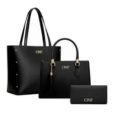 Kit De Bolsa Feminina De Ombro + Transversal + Carteira