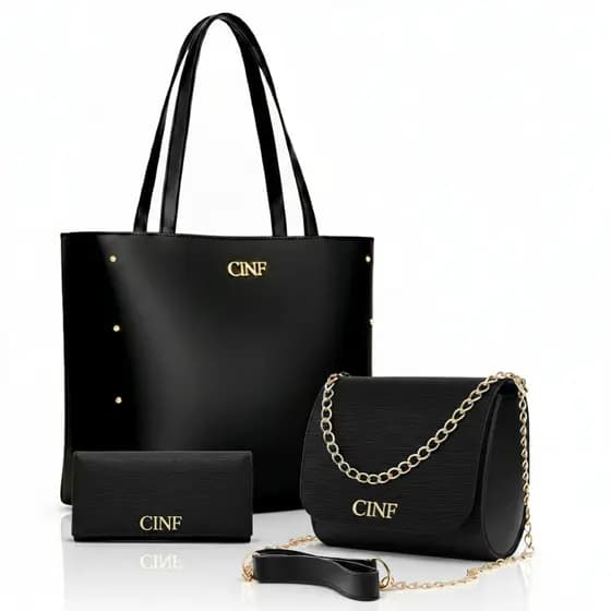 Bolsas Feminina Kit Sacola Grande + Bolsa Pequena + Carteira