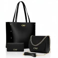 Bolsas Feminina Kit Sacola Grande + Bolsa Pequena + Carteira