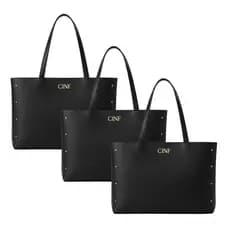 Bolsa Feminina Sacola Grande Kit Com 3 Peças Universitária De Ombro