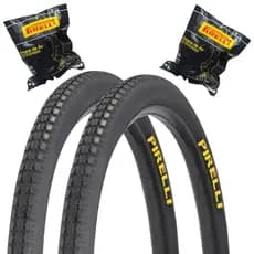 Par Pneu Bike Pirelli Primor Aro 26x1.1/2x2 Barra Forte Original + Camaras Ar PE-26 Pirelli
