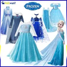 Elsa Vestido Congelado Para Festa De Aniversário Meninas Vestidos De Princesa Fantasia De Carnaval De Halloween