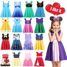 Vestido Congelado Para Menina Festa De Aniversário Cosplay Rapunzel Sereia Ariel Cinderela Princesa Traje Criança Verão