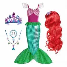 Pequena Sereia Ariel Vestido De Princesa Para Meninas Sem Mangas Tule Cosplay Carnaval Infantil Festa De Aniversário