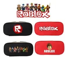 ROBLOX Estojo para lápis masculino feminino bolsa de papelaria de lona com zíper estojo para lápis