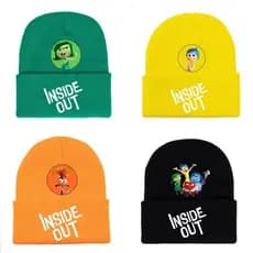 Chapéu de malha de dentro para fora, masculino, feminino, desenho animado, outono inverno, quente, estampado, chapéu de