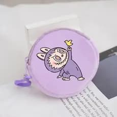 Carteira de pelúcia Rabu desenho animado colorido crianças estudantes bolsa de moedas portátil