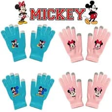 Mickey luvas das mulheres dos homens outono inverno quente tela de toque luvas esportes ao ar livre luvas de malha