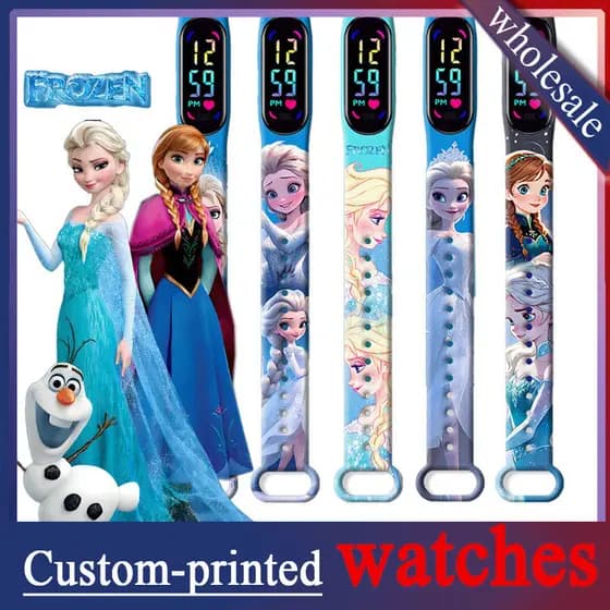 [Atacado] Frozen 2 Children LED Relógio Eletrônico/Relógio Digital Impresso