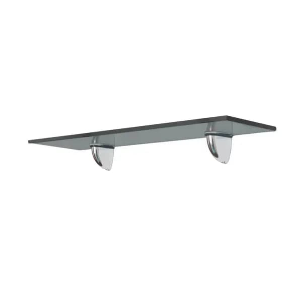 PRATELEIRA VIDRO 100CM X 20CM X  8MM FUME SUPORTE TUCANO