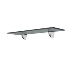 PRATELEIRA VIDRO 100CM X 20CM X  8MM FUME SUPORTE TUCANO