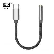 KZ AM01 Tipo C A 3,5mm Adaptador De Áudio 32bit/384kHz DAC Hi-Fi + Amplificador IC Cabo De Fone De Ouvido Com Chip Duplo