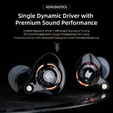 Monitor Intra-Auricular KZ Eldar 1DD , Driver Dinâmico Personalizado , Transmissão Rápida De Som Balanceado , Fone De Ou
