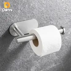 Porta Papel Higiênico Suporte Auto Adesivo Aço Inox Cromado Para Parede Banheiro